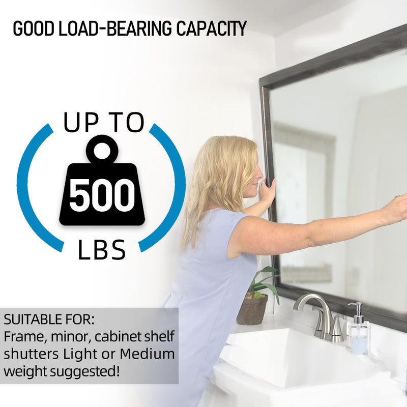 AENTGIU (41 inch) French Cleat Hanger Heavy Duty 500 Lbs Load, 2 Pairs Aluminum Z Clips French Cleats, Interlocking Wall Mount Bracket Hardware Kit for Mirrors, Picture, Shelf, Headboard, Art, Frames - Image 4